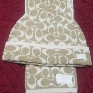 Coach cashmere hat and scarf set